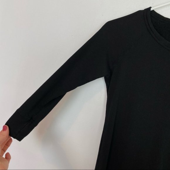 JAMES PERSE Los Angeles Black Raglan 3/4 Sleeve T-Shirt Dress - Picture 4 of 10